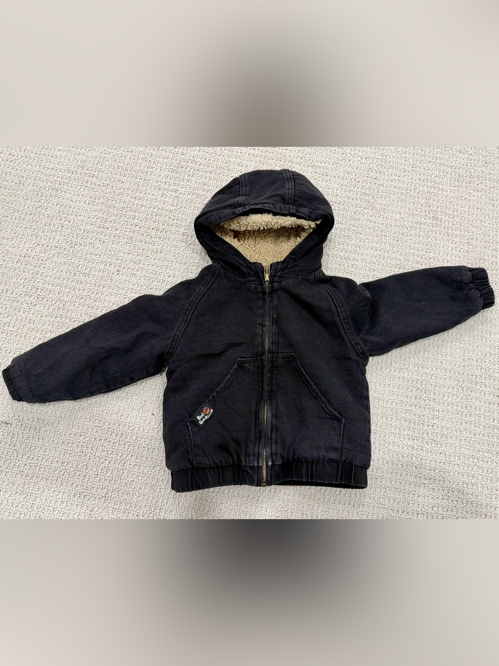 Fall Zara Black Denim Teddy Jacket size 2-3 (so cozy!)